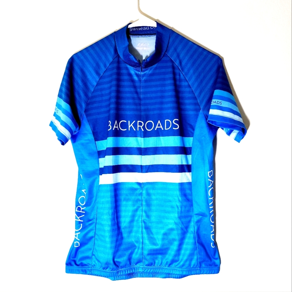 Louis Garneau Backroads 3/4 Zip Cycling Jersey Shirt Blue Medium